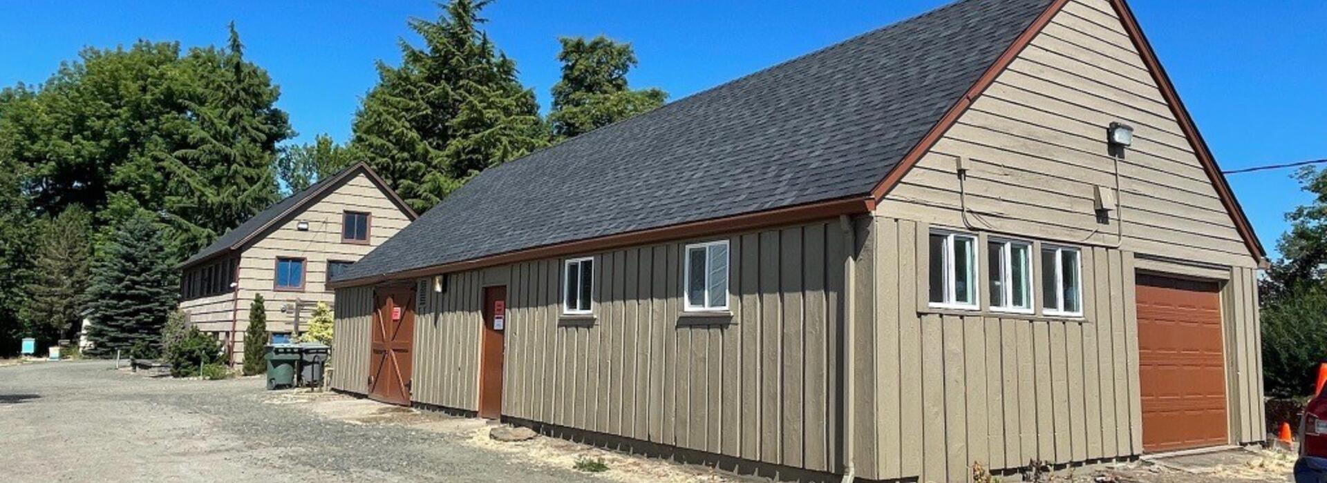 A newly painted building. 
